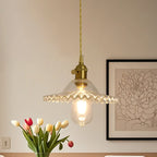 Suspension florale en verre transparent pour salon moderne
