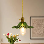Suspension florale en verre transparent pour salon moderne