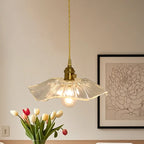 Suspension florale en verre transparent pour salon moderne