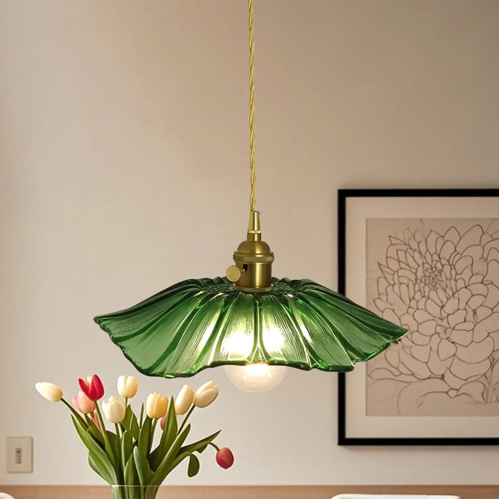 Suspension florale en verre transparent pour salon moderne