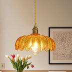 Suspension florale en verre transparent pour salon moderne