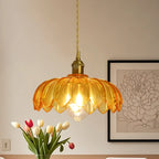 Suspension florale en verre transparent pour salon moderne
