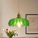 Suspension florale en verre transparent pour salon moderne