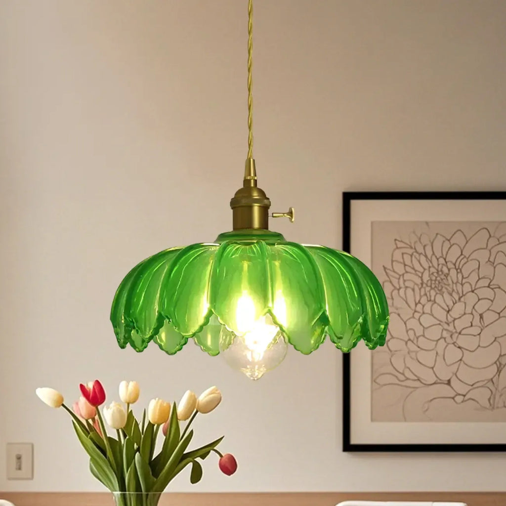 Suspension florale en verre transparent pour salon moderne