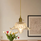 Suspension florale en verre transparent pour salon moderne