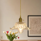 Suspension florale en verre transparent pour salon moderne