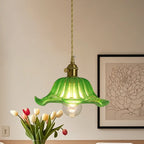 Suspension florale en verre transparent pour salon moderne