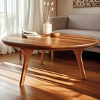 Table basse ronde en bois de style scandinave au design élégant