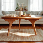 Table basse ronde en bois de style scandinave au design élégant