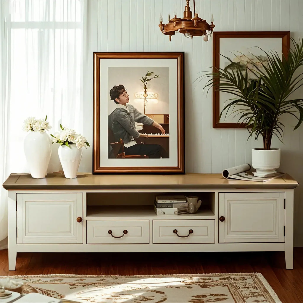 Mobile TV 71 Coastal Wood Brown con ante a battente e gambe