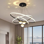 Lustre moderne circulaire à LED avec projection d'étoiles