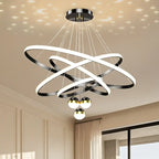 Lustre moderne circulaire à LED avec projection d'étoiles