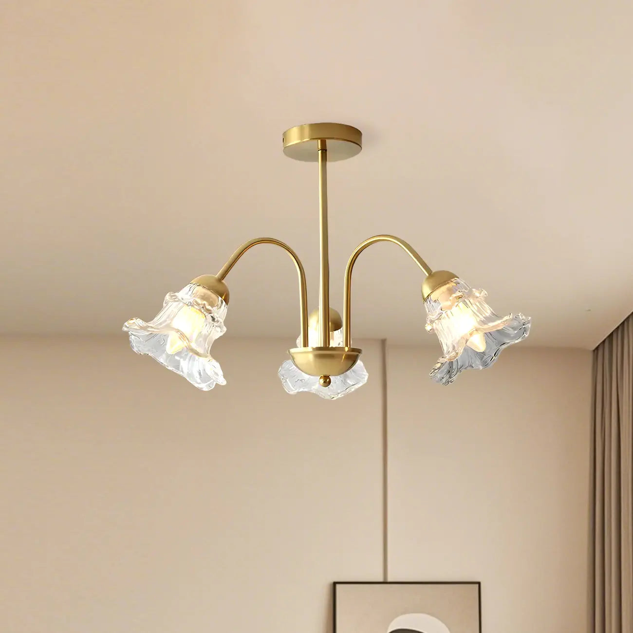 Lustre vintage de luxe en cristal en forme de fleur pour salon
