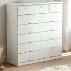 Commode classique en bois blanc avec tiroirs silencieux pour chambre à coucher