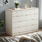 Commode classique en bois blanc avec tiroirs silencieux pour chambre à coucher