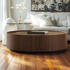Table basse moderne en bois avec plateau et rangement