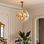 Lustre moderne en cristal avec globe et lumière d'ambiance