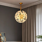 Lustre moderne en cristal avec globe et lumière d'ambiance