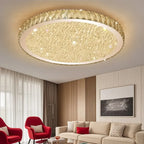 Plafonnier circulaire en cristal de luxe pour salon