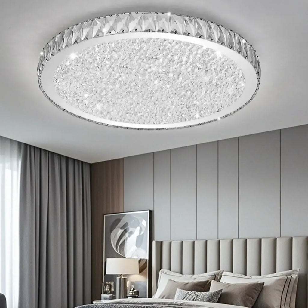 Plafonnier circulaire en cristal de luxe pour salon