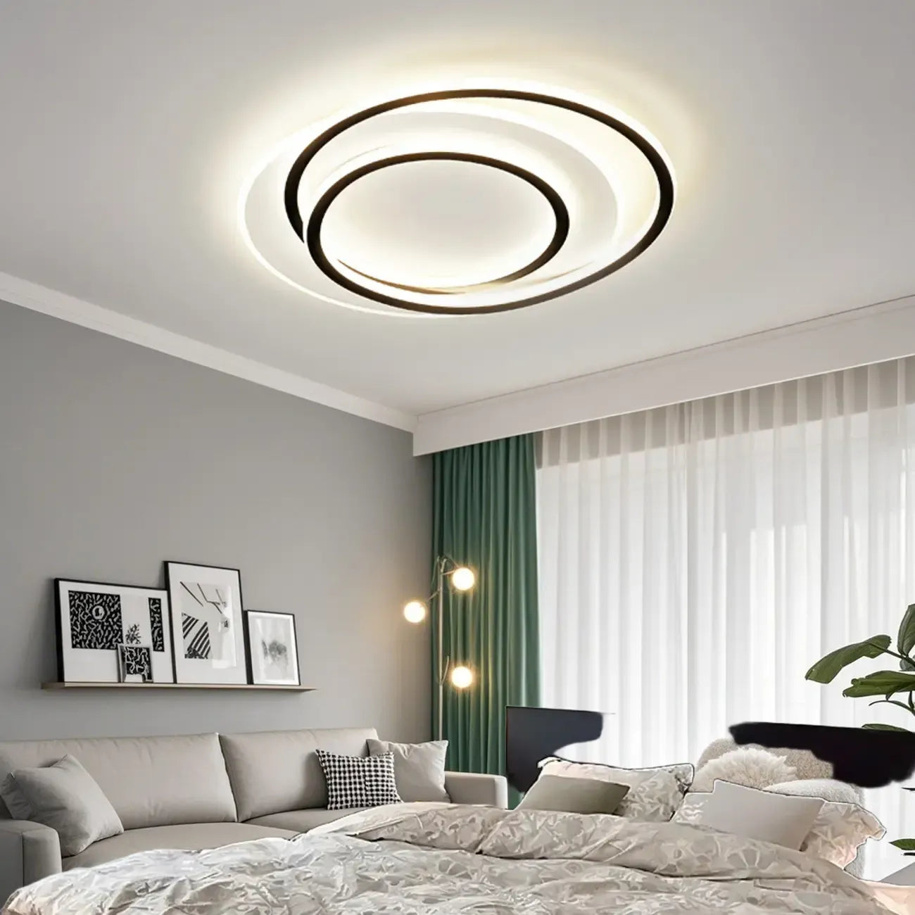 Plafonnier LED encastré moderne avec variateur à trois niveaux