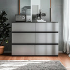 Commode double nordique en bois avec 6 tiroirs