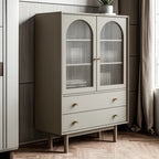 Commode élégante en bois avec étagères et 4 tiroirs