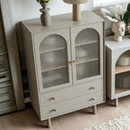 Commode élégante en bois avec étagères et 4 tiroirs