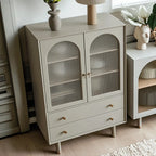 Commode élégante en bois avec étagères et 4 tiroirs