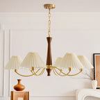 Lustre moderne réglable en tissu plissé pour salon