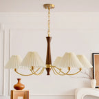 Lustre moderne réglable en tissu plissé pour salon