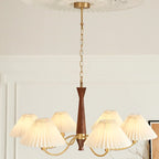 Lustre moderne réglable en tissu plissé pour salon