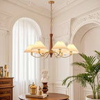 Lustre moderne réglable en tissu plissé pour salon