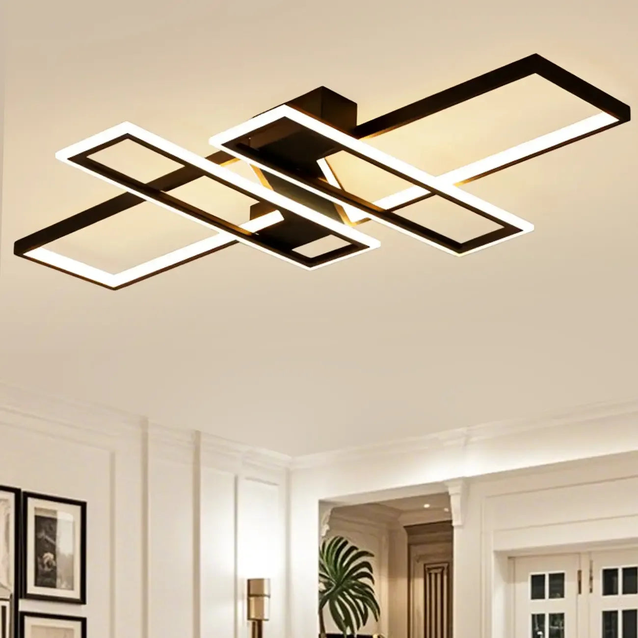 Plafoniera moderna a LED semi-incasso a 4 luci per soggiorno