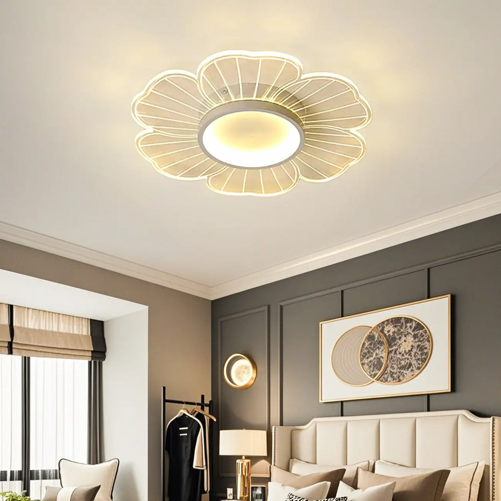 Plafonnier LED encastré à motif floral pour usage résidentiel