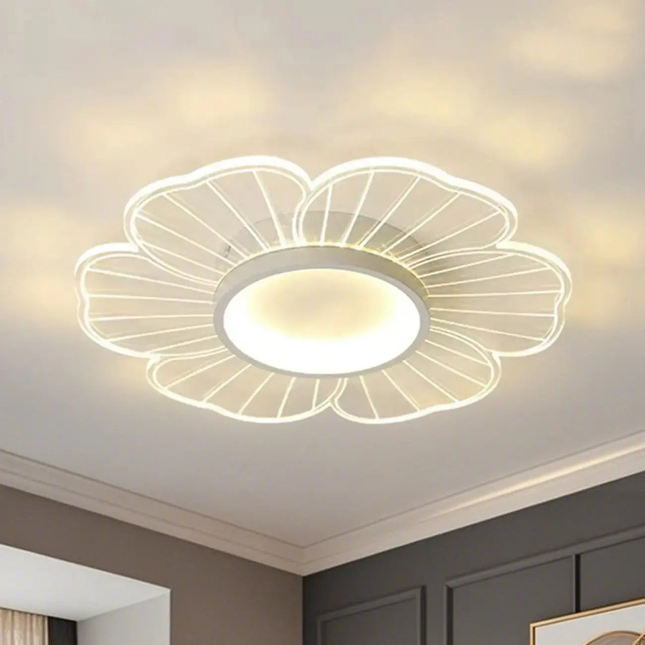 Plafonnier LED encastré à motif floral pour usage résidentiel