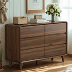 Cassettiera Rustica Quadrata a 3 Livelli in Legno Marrone