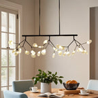 Suspension moderne à plusieurs lumières en verre pour îlot de cuisine