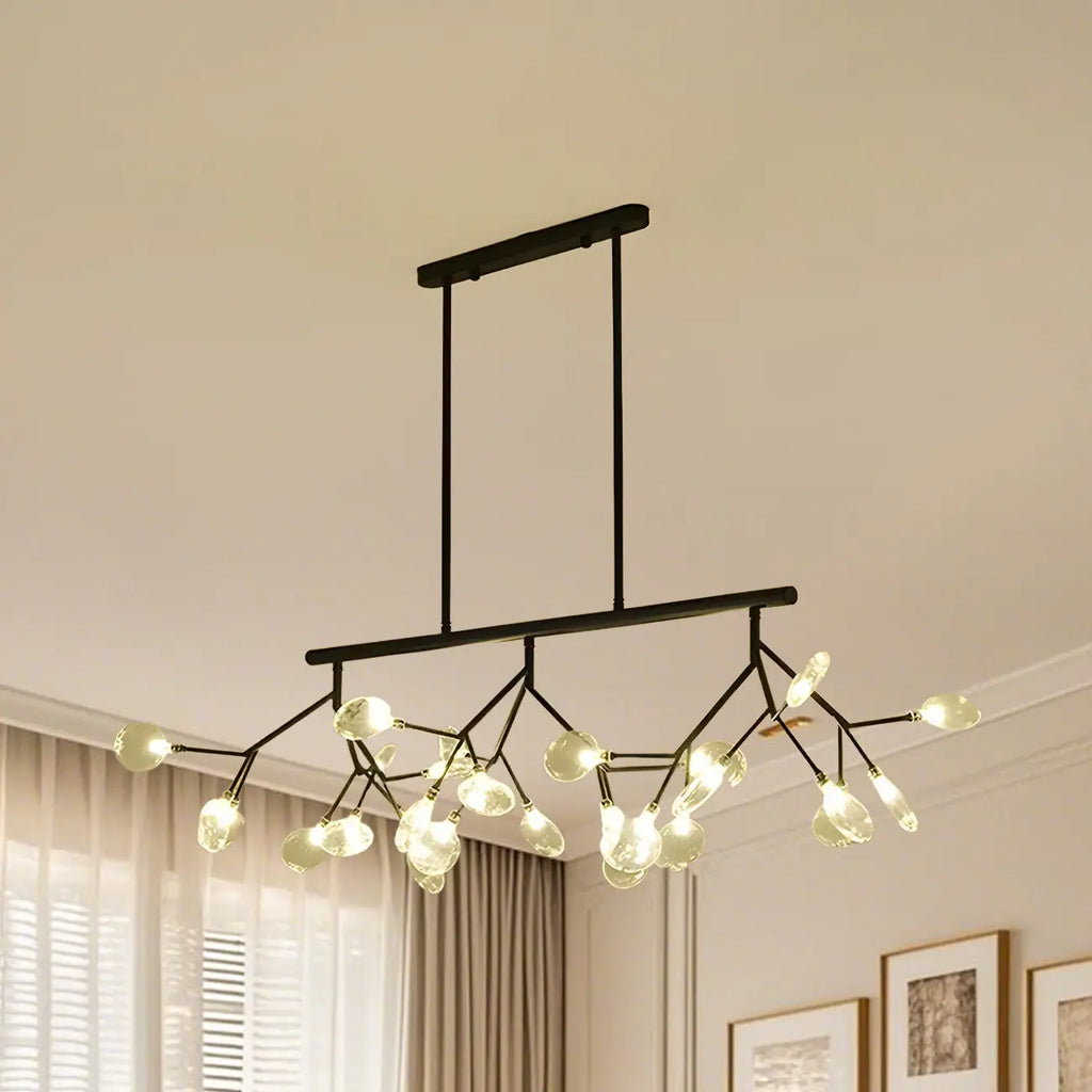 Suspension moderne à plusieurs lumières en verre pour îlot de cuisine