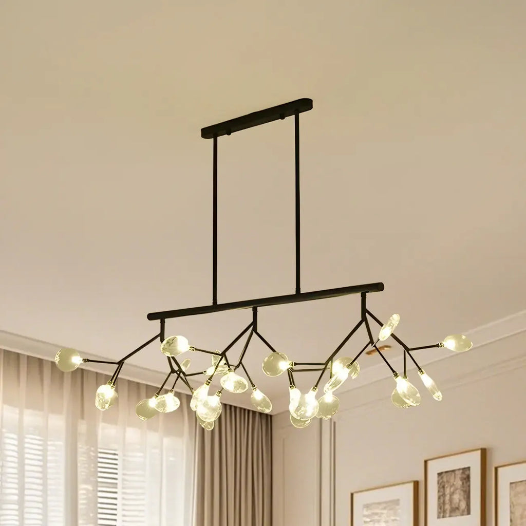 Suspension moderne à plusieurs lumières en verre pour îlot de cuisine