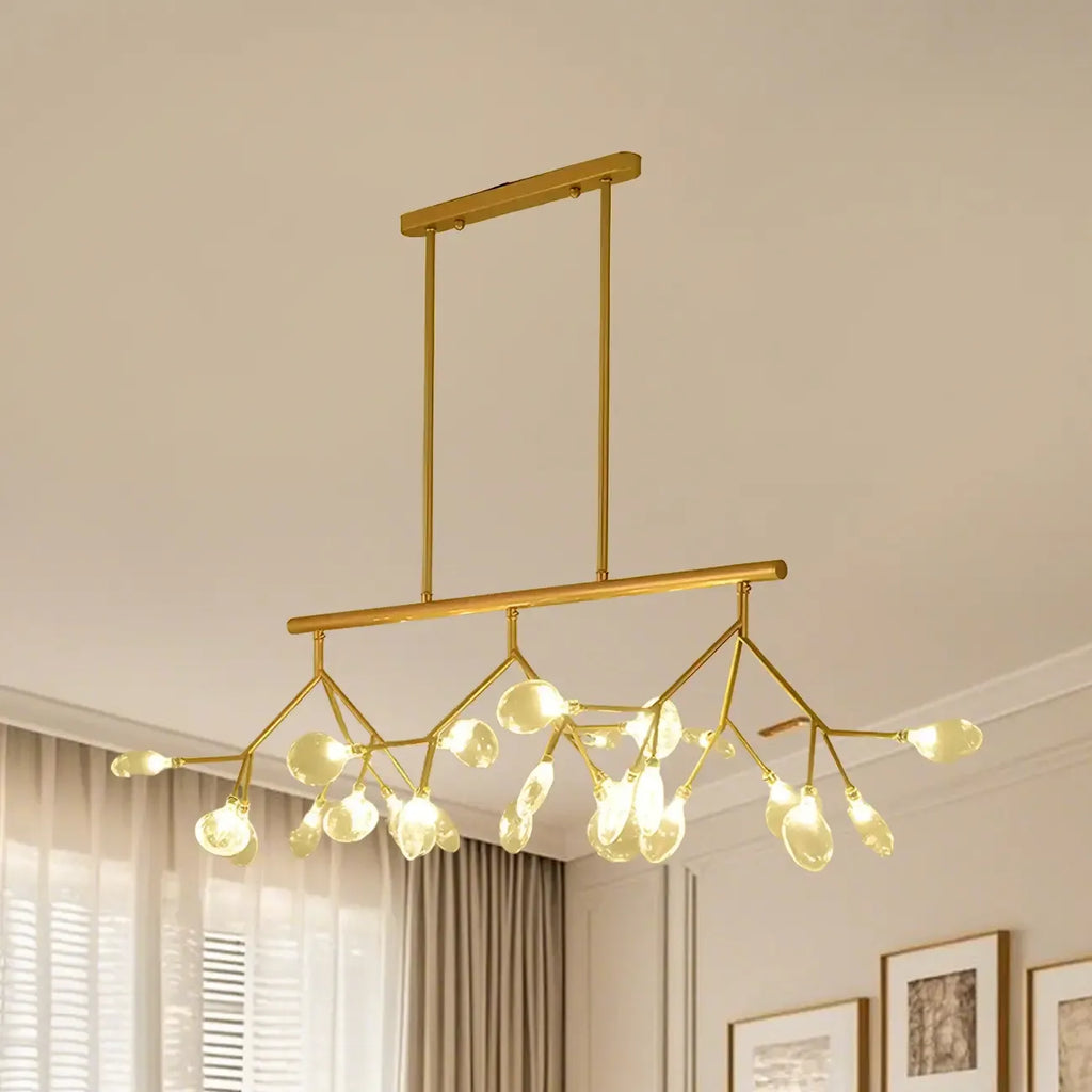 Suspension moderne à plusieurs lumières en verre pour îlot de cuisine