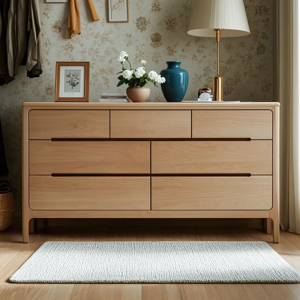 Commodes doubles traditionnelles en bois massif naturel avec tiroirs