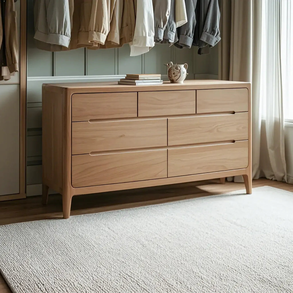 Commodes doubles traditionnelles en bois massif naturel avec tiroirs