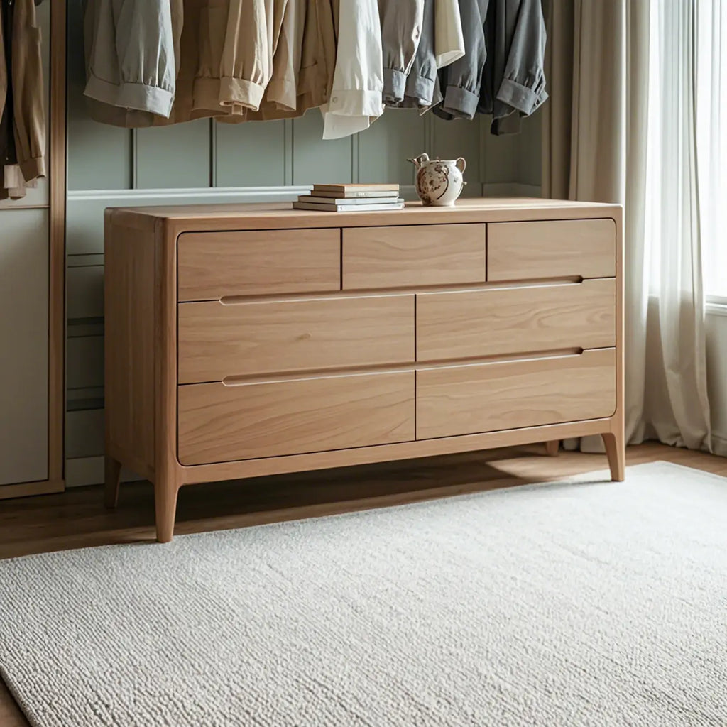 Commodes doubles traditionnelles en bois massif naturel avec tiroirs