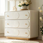 Commode élégante en bois blanc avec tiroirs pour le rangement de la chambre