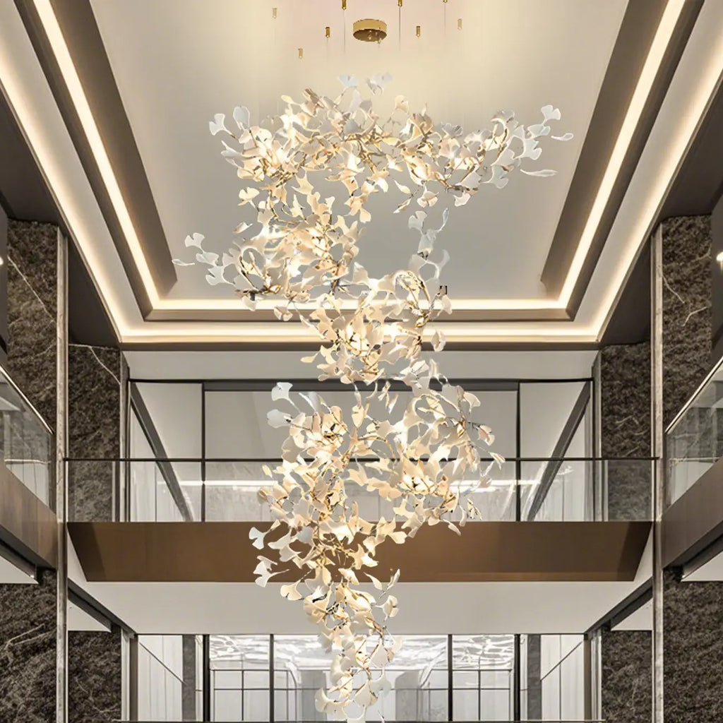 Lustre de luxe à feuilles réglables pour espaces ouverts