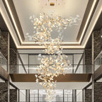 Lustre de luxe à feuilles réglables pour espaces ouverts