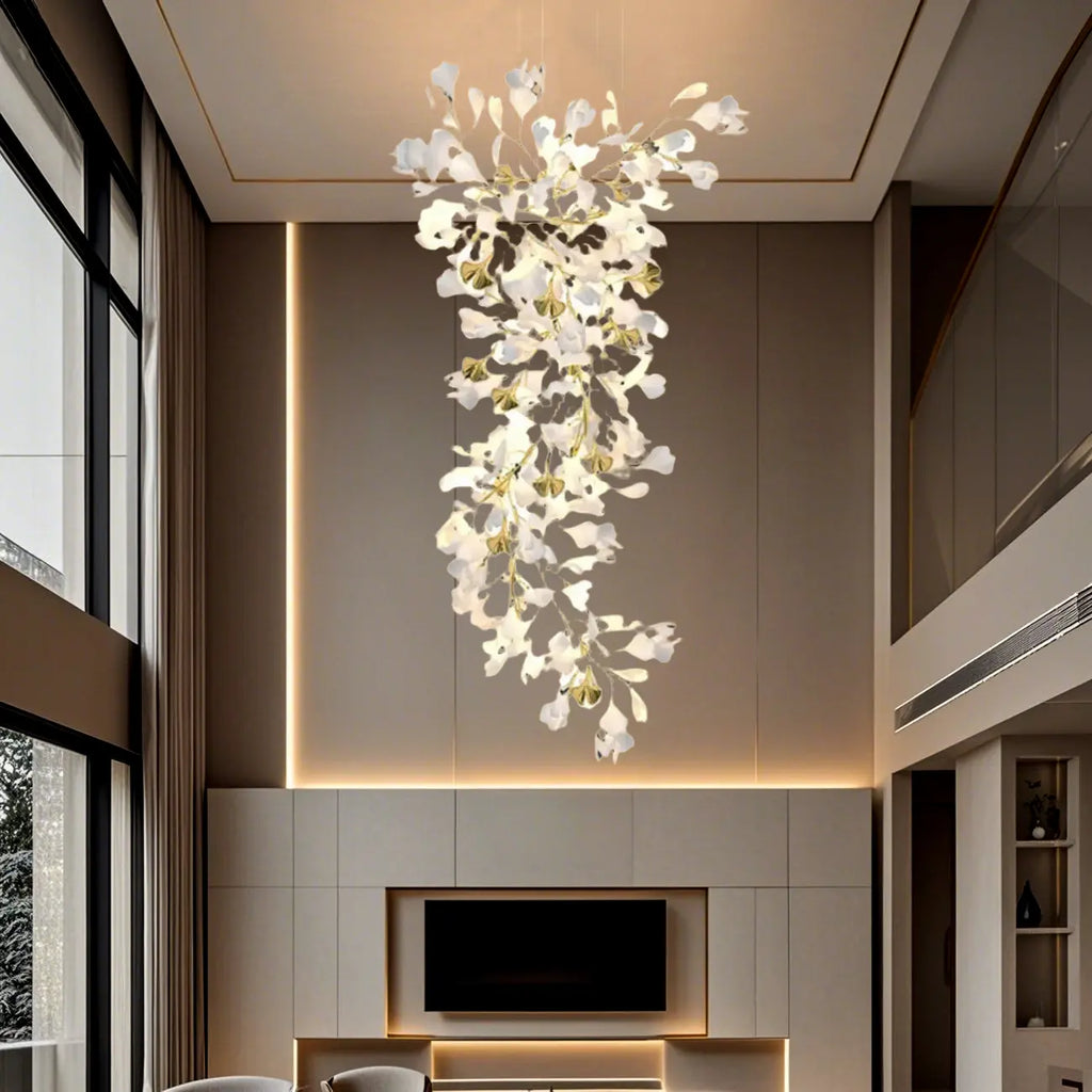 Lustre de luxe à feuilles réglables pour espaces ouverts