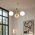 Lustre moderne à 8 lumières en verre avec globe et hauteur réglable