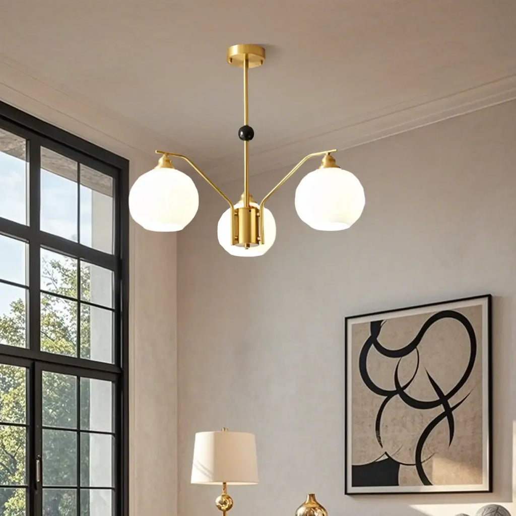 Lustre moderne à 8 lumières en verre avec globe et hauteur réglable